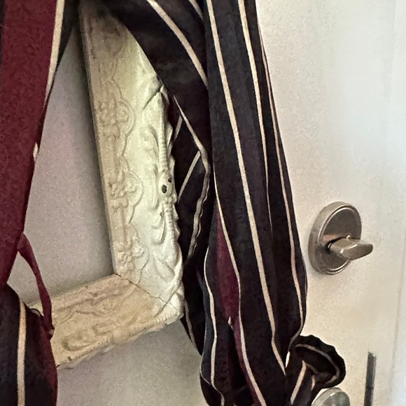 ZARA | Silky Satin Red Black Stripe Kimono Style Wrap - Picture 6 of 16